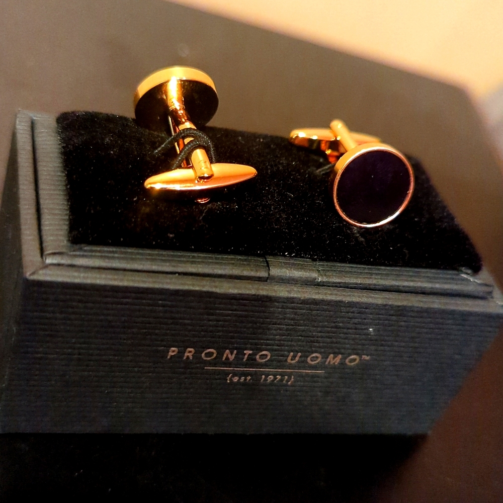 Pronto Uomo Gold Cufflinks